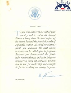Letter from Truman